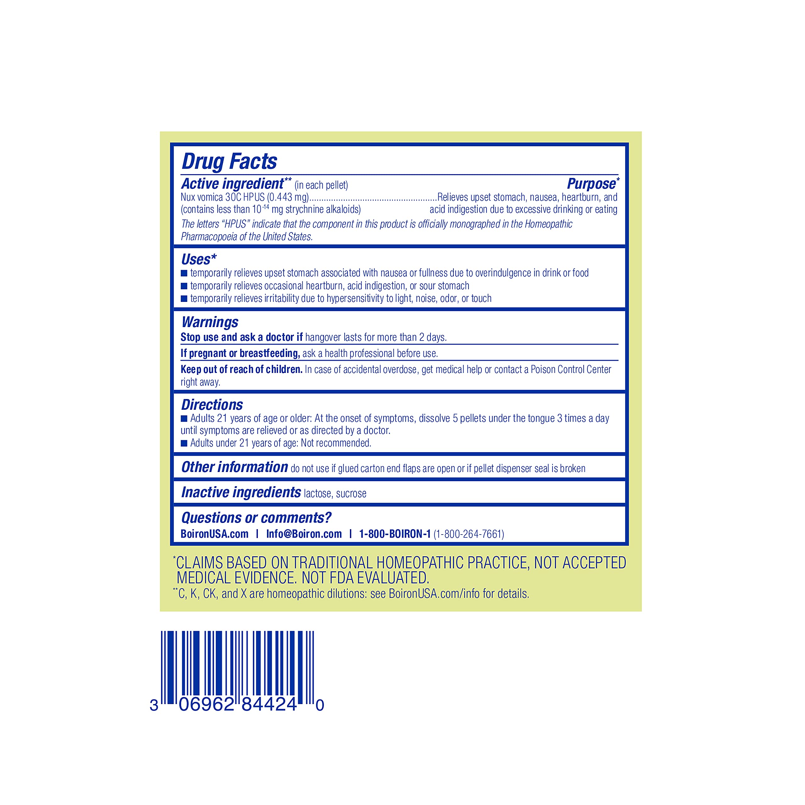 Boiron Nux Vomica 30C natural substances in homeopathic medicine