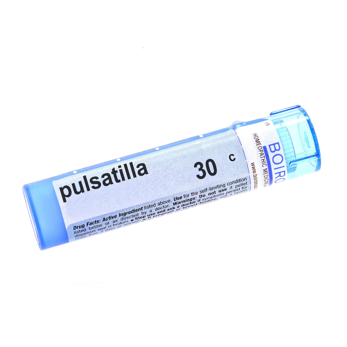 Boiron Pulsatilla 30C pellets bottle, gentle homeopathic option for everyday wellness