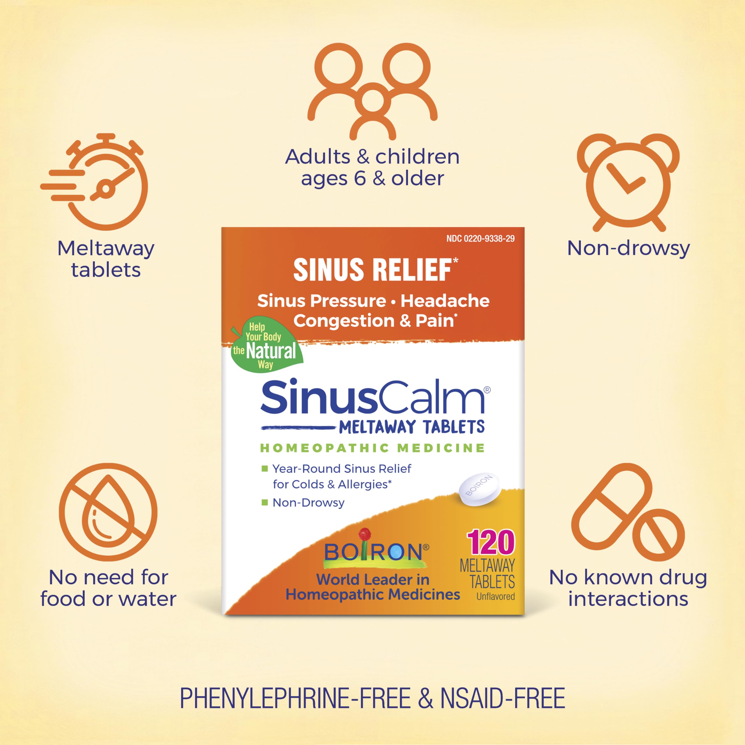 Boiron SinusCalm congestion relief illustrating nasal comfort.