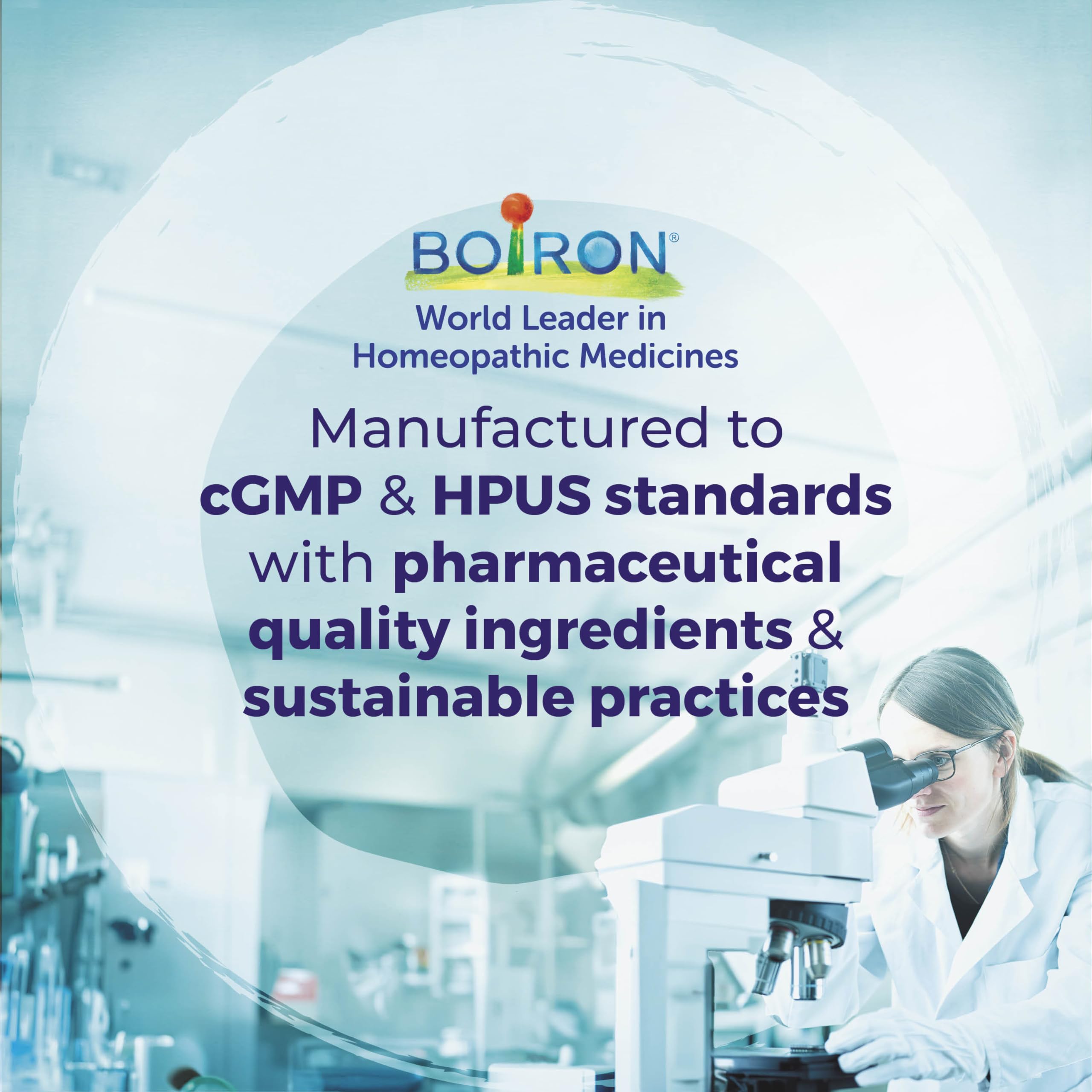 Closeup of Boiron SinusCalm pellets for quick, water-free administration.