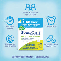 Blister pack of StressCalm tablets for convenient daily use.