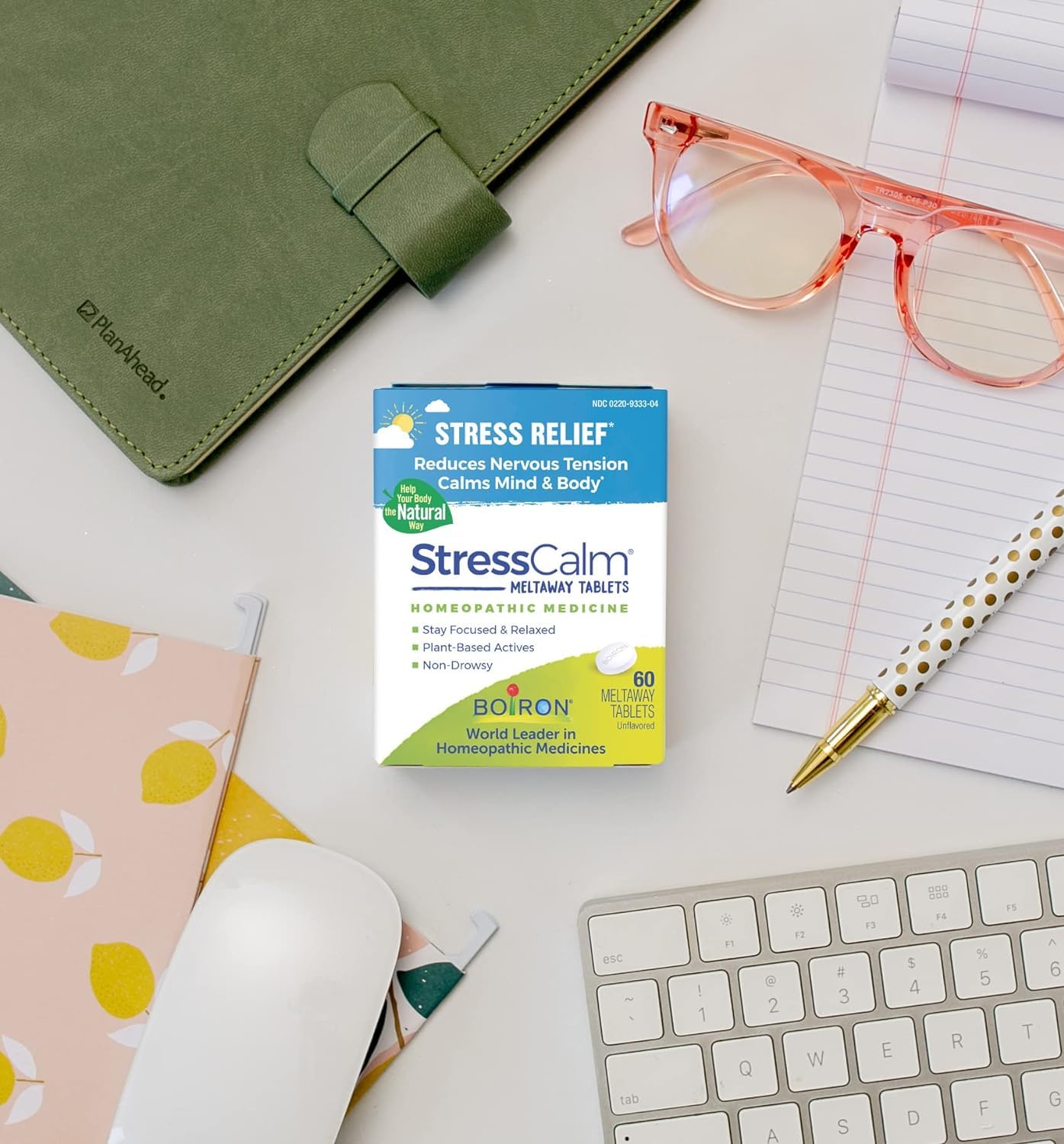 Boiron StressCalm dosing instructions illustrate simple, non-drowsy usage guidelines.