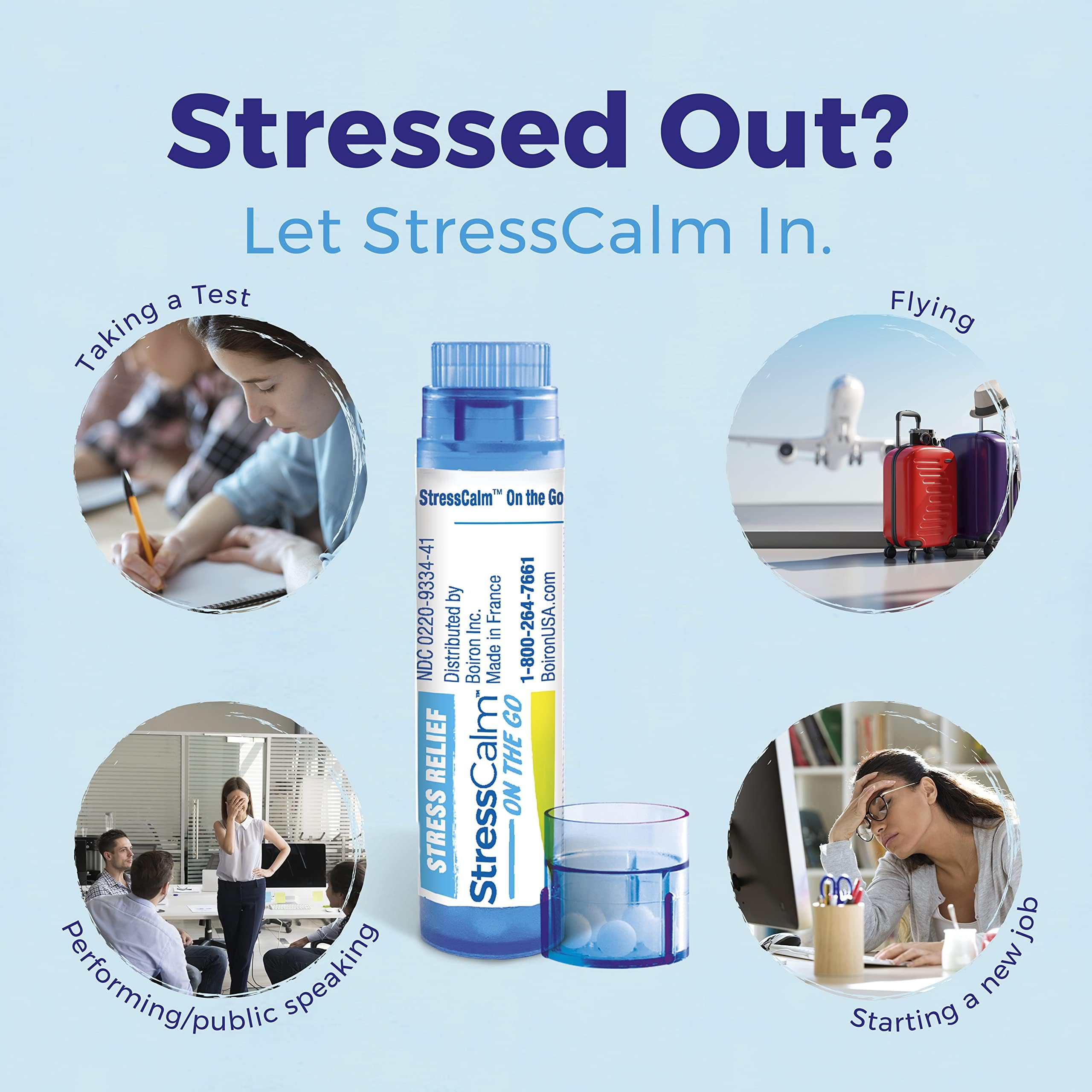 Boiron StressCalm On The Go dosed tubes open, ready for everyday use.