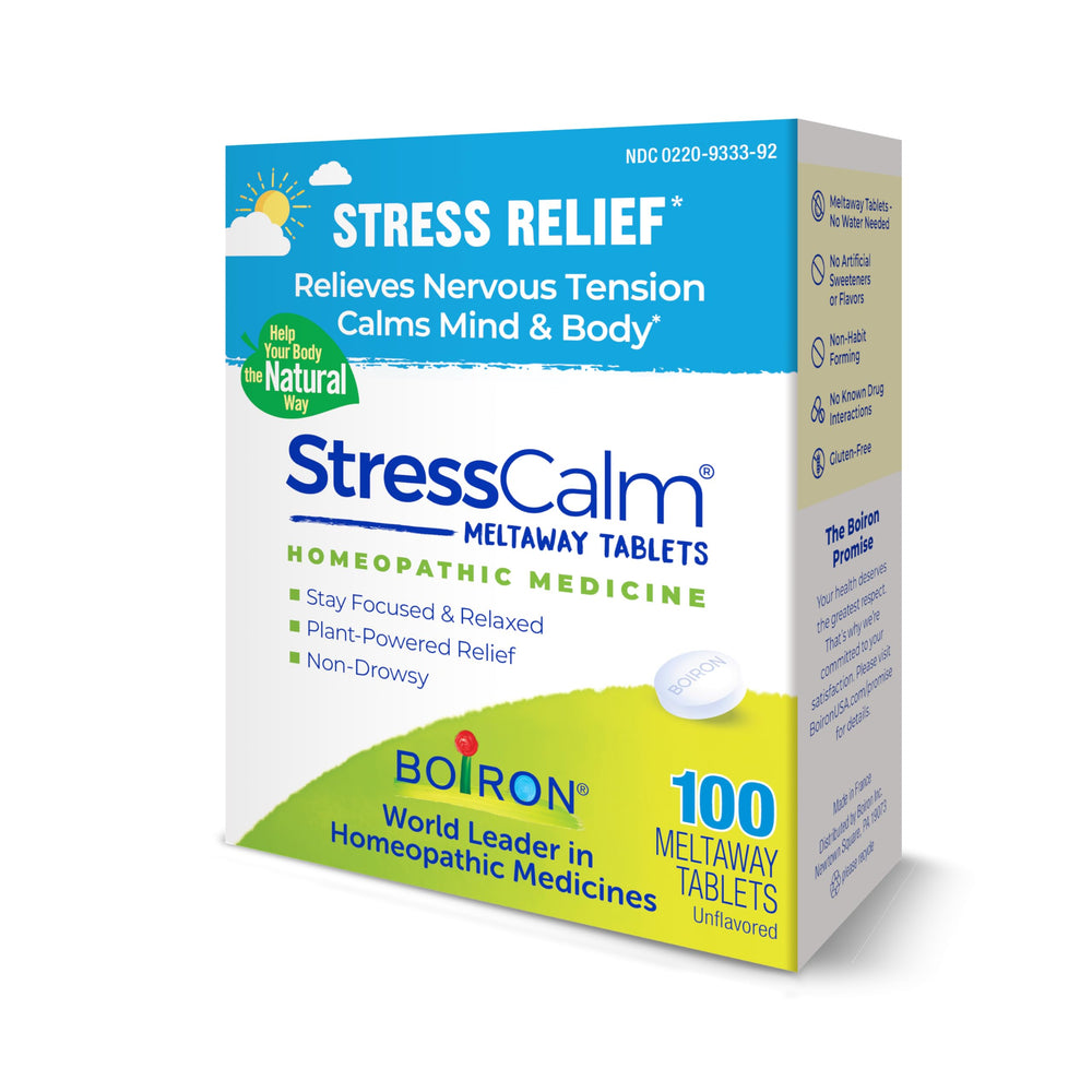 Boiron StressCalm plant-based formula supports calm without drowsiness.