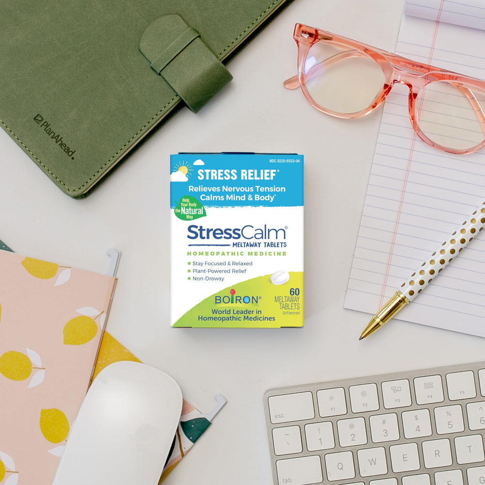 Plant-based ingredients highlighted in StressCalm for natural mood support.
