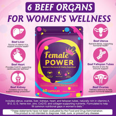 BOIUOITI Beef Organ Heart capsules, supports daily vitality for women.