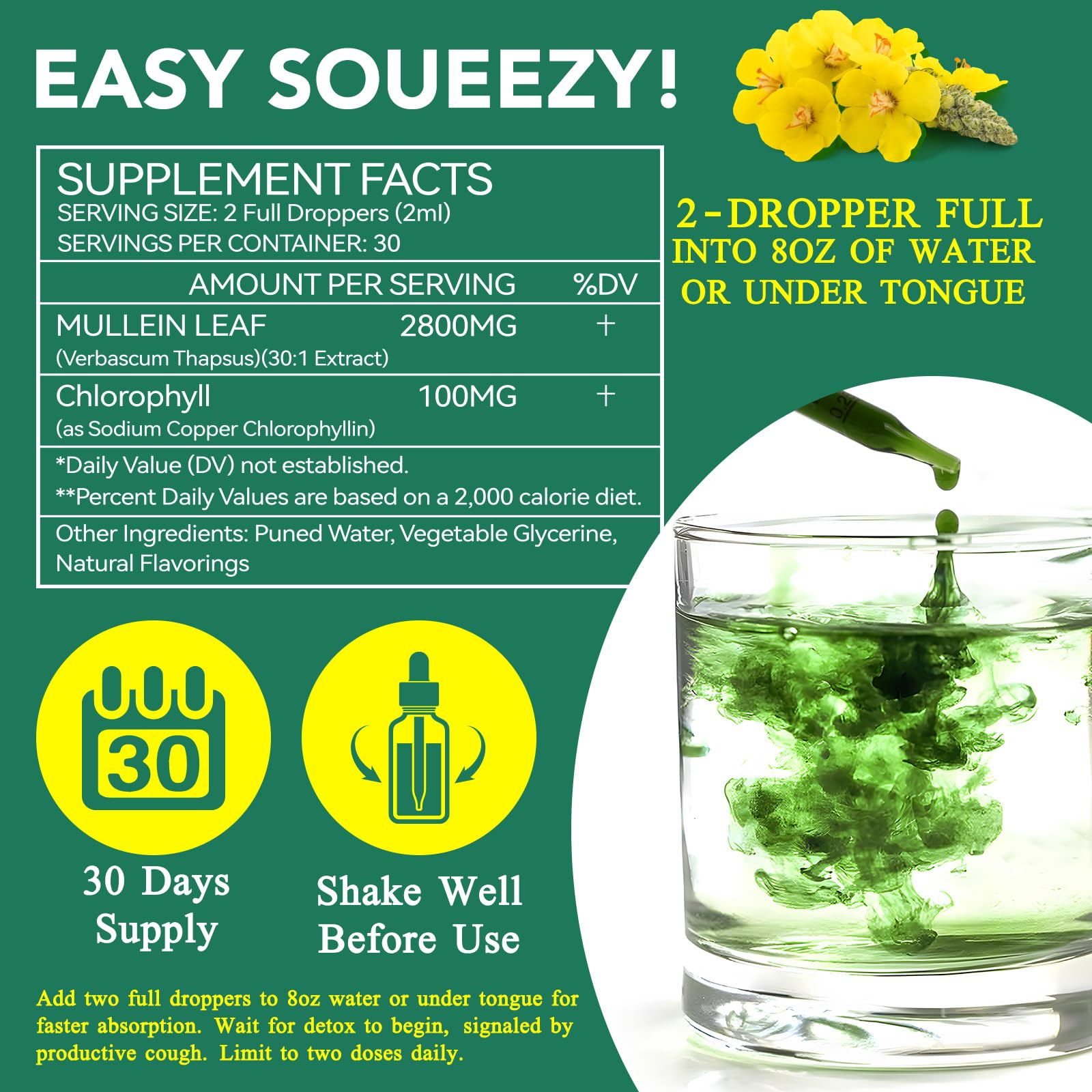 Drop application demonstrated for quick absorption under the tongue.