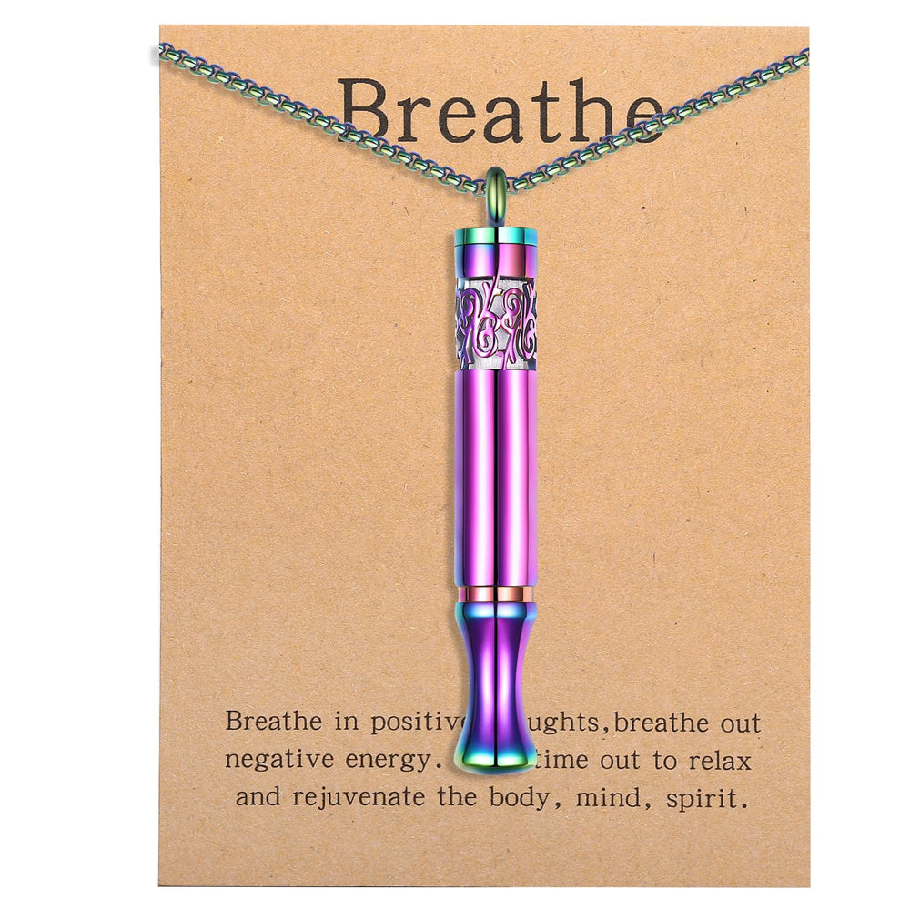 BOLAGTIER anxiety-relief pendant with rainbow finish for on-the-go mindfulness.