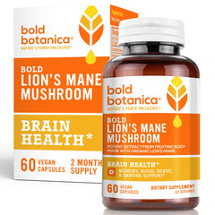 Bold Botanica Lion's Mane capsule pour — convenient daily brain support.