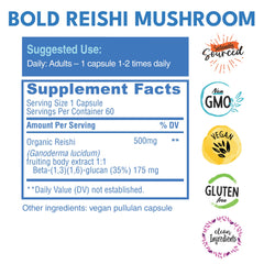 Bold Botanica Reishi capsules close-up of the pure fruiting body content.