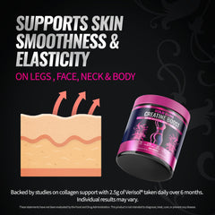 Bold Buns Verisol collagen vial highlighting skin elasticity benefits
