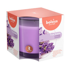 Bolsius Premium Lavender Candle in an 8oz jar for long-lasting aroma.