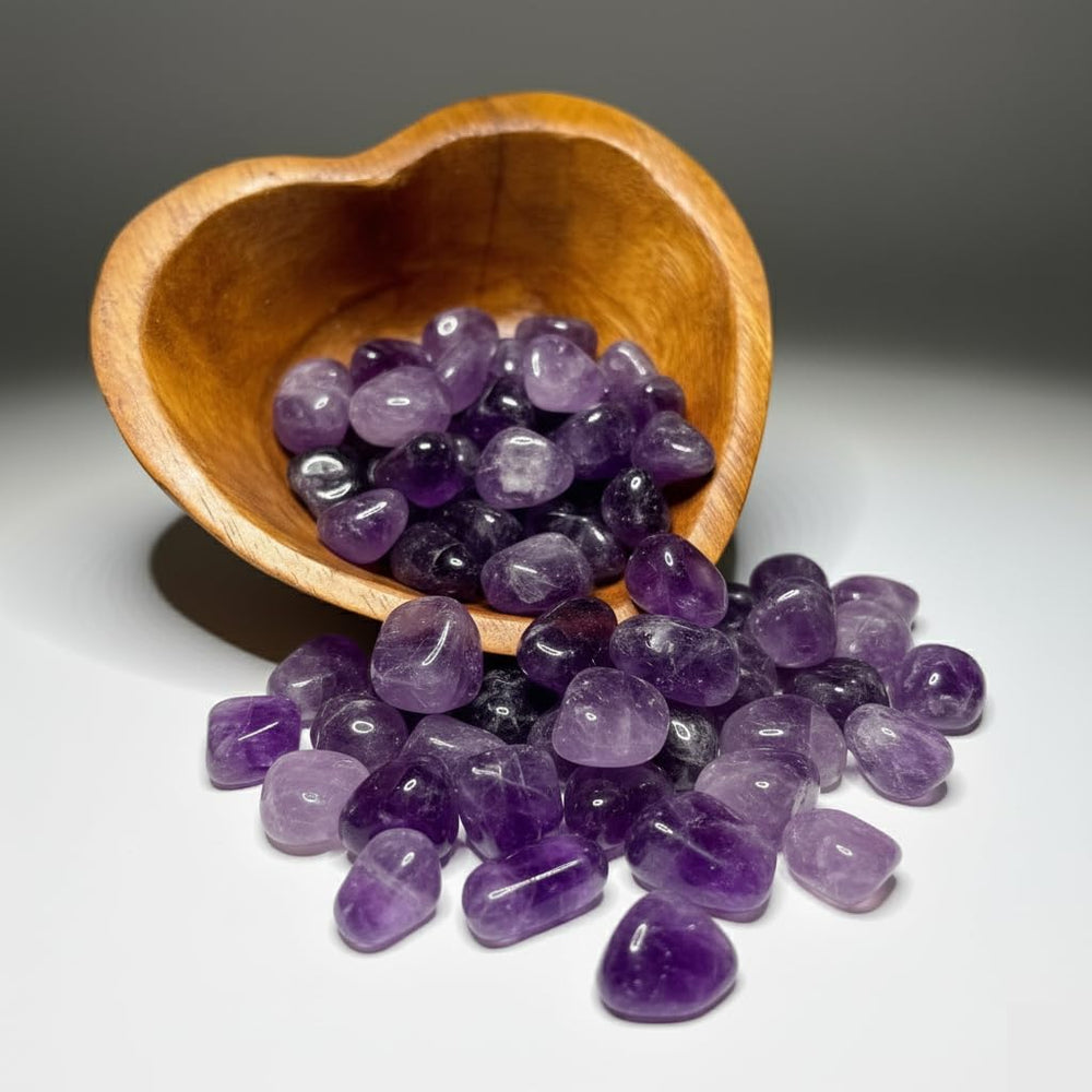 Bombay Crystals Export amethyst tumbled stone enhances introspection during yoga and mindfulness rituals.