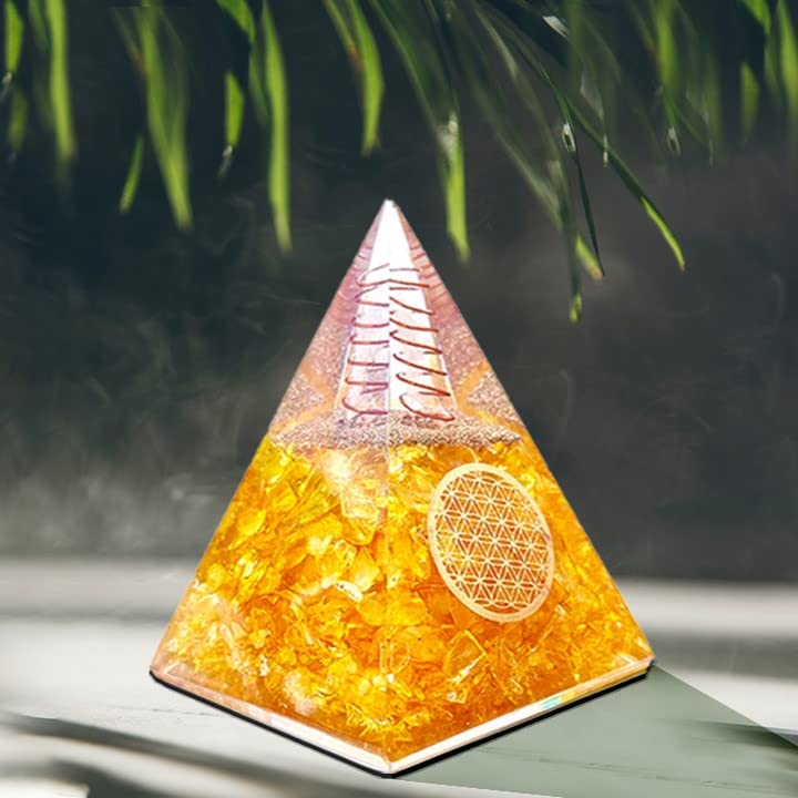 Bombay Crystals Export citrine pyramid makes a thoughtful gift for energy enthusiasts.