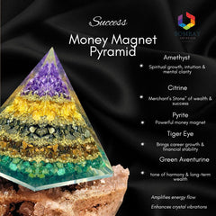 Bombay Crystals Money Magnet Pyramid in an office corner energizing the space.