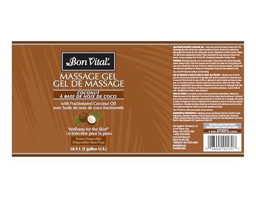 Bon Vital' Coconut Gel used on back massage for easing tension with smooth glide.
