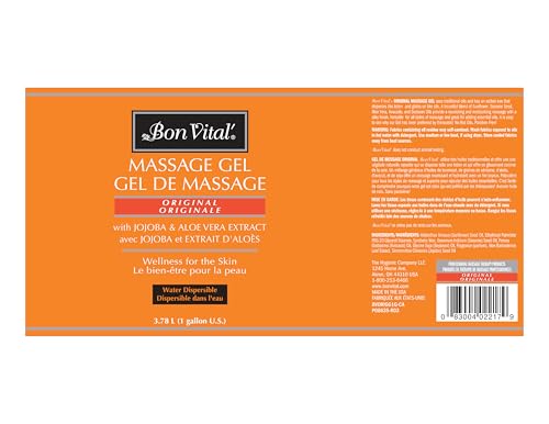 Bon Vital' Original Massage Gel pump-dispenser enables quick, clean application during sessions.