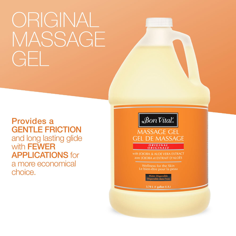 Bon Vital' Original Massage Gel texture-application shows smooth, even spread on skin.