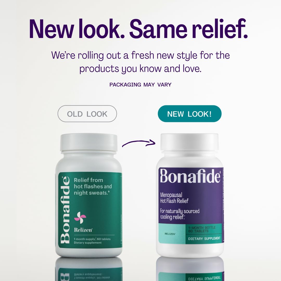 Bonafide Relizen bottle back label with dosage information for safe use