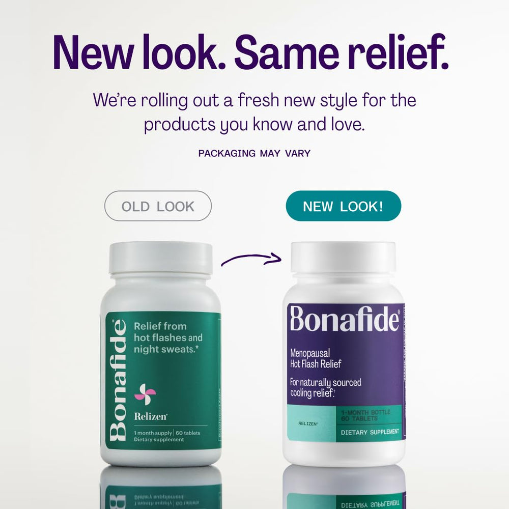 Bonafide Relizen bottle back label with dosage information for safe use