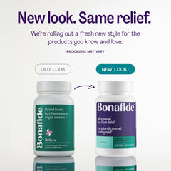 Bonafide Relizen bottle back label with dosage information for safe use