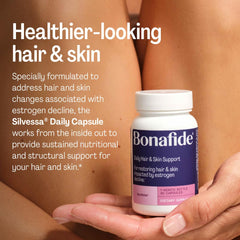 Bonafide Silvessa hair serum application shows smoother strands