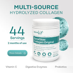 Bonavit Multi Collagen powder dissolves quickly in water for a smooth drink