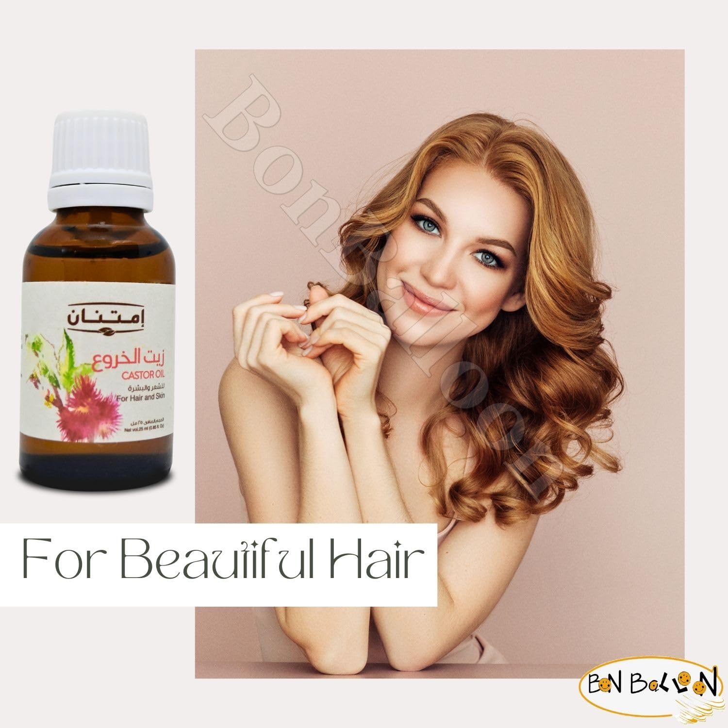 Bonballoon Imtenan castor oil application on hair and skin for conditioning