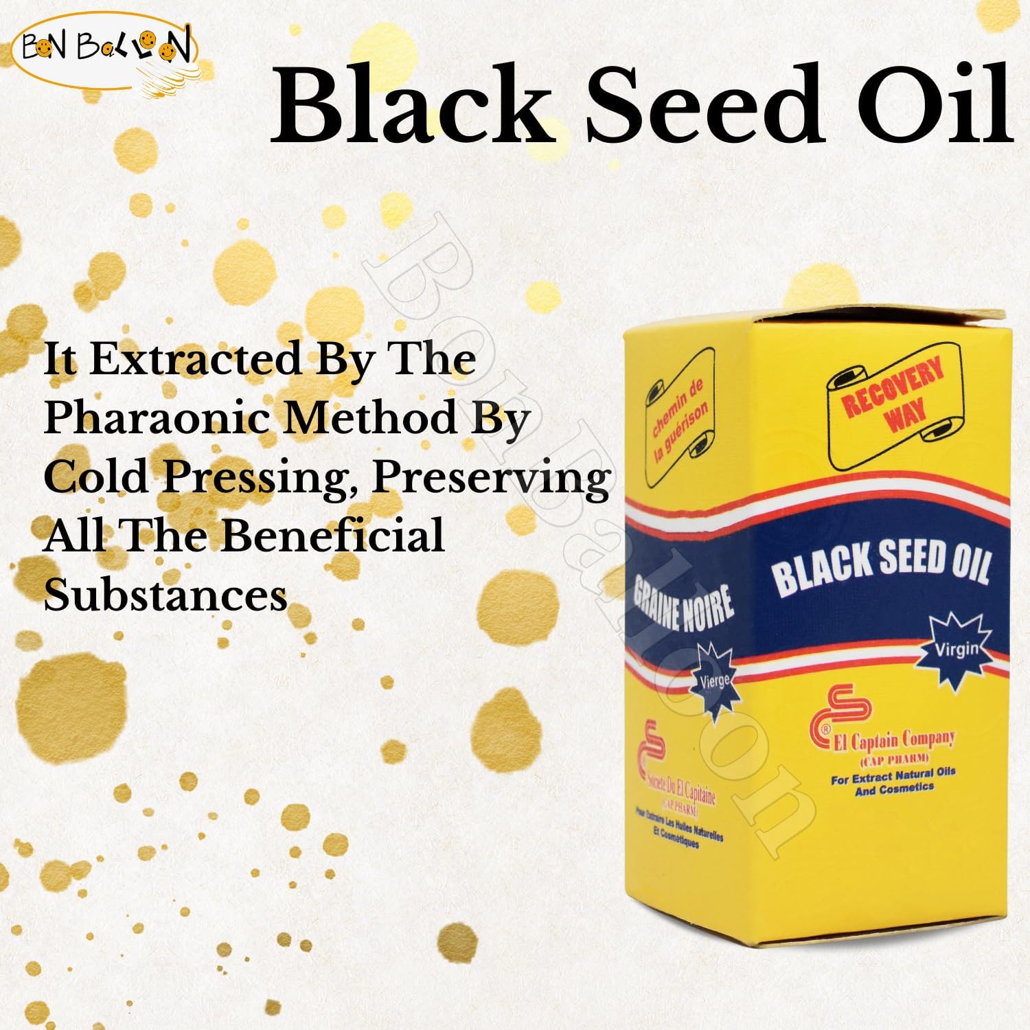 Bonballoon Kalonji oil highlighting spice-ready oil for recipes.