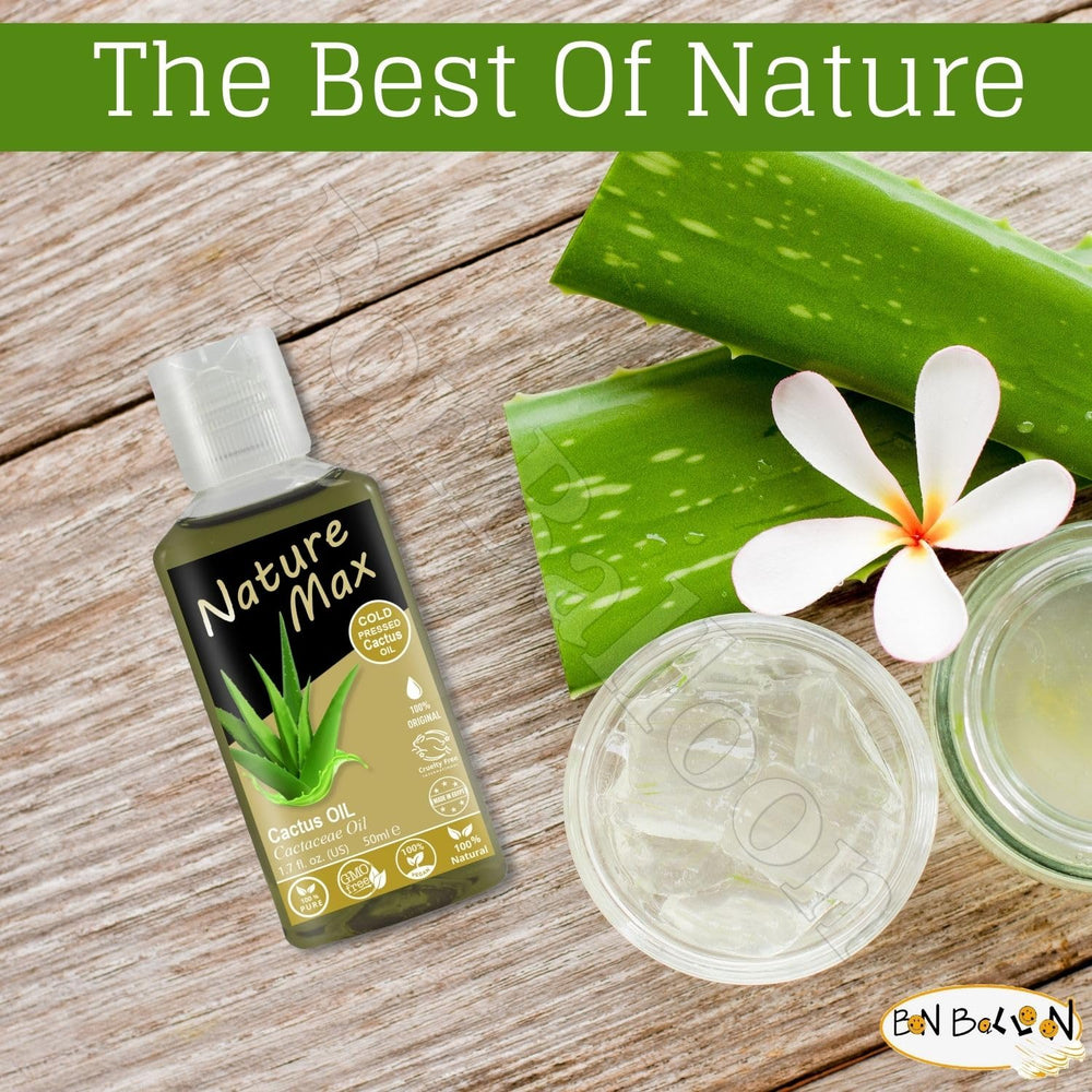 Bonballoon Nature Max cactus oil amber glass bottle supports shelf life and premium feel.