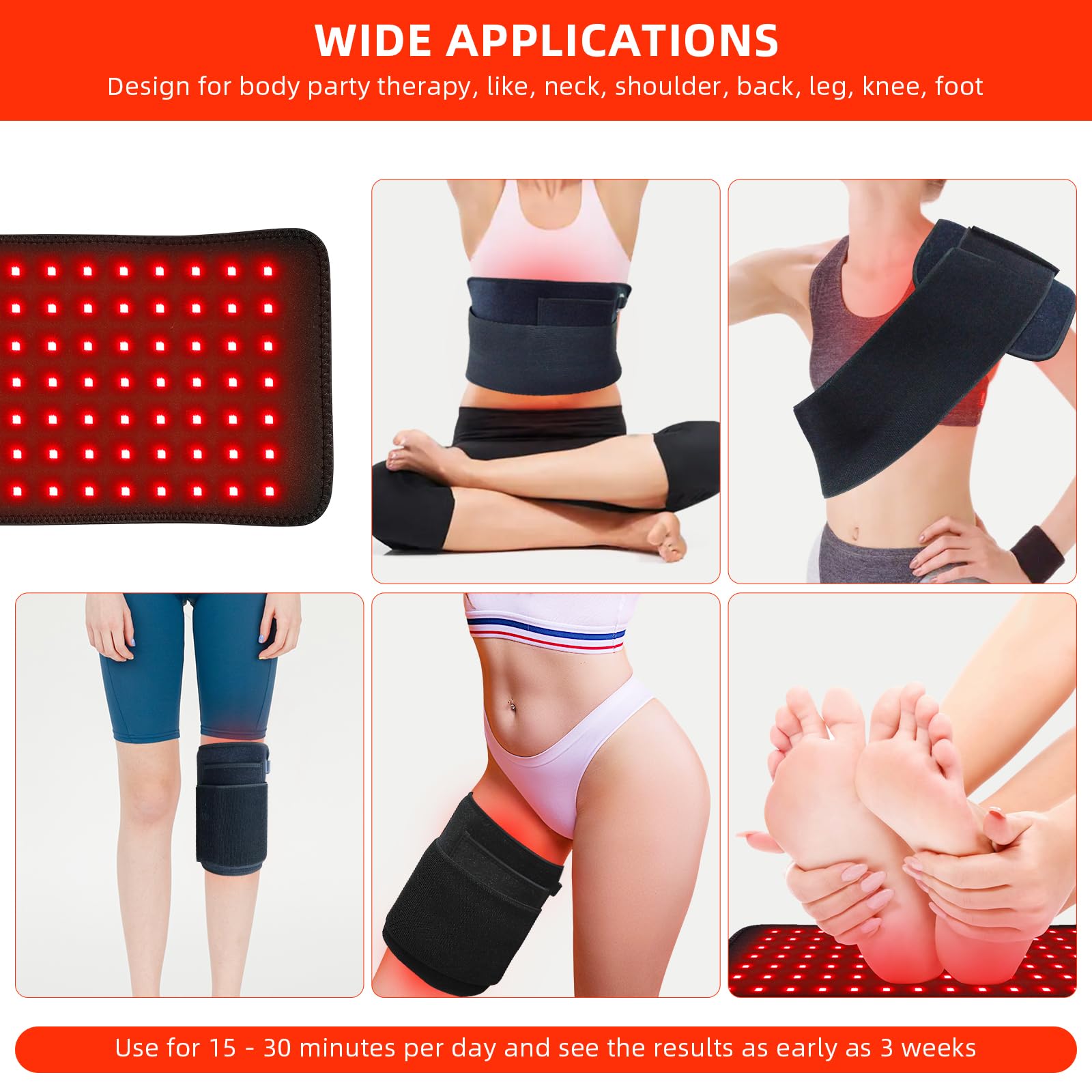 bonodave red light therapy pad on hands provides warmth and relief