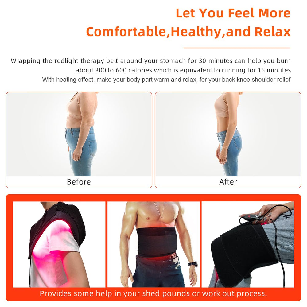 bonodave red light therapy pad wrapped around the knee for comfort and ease