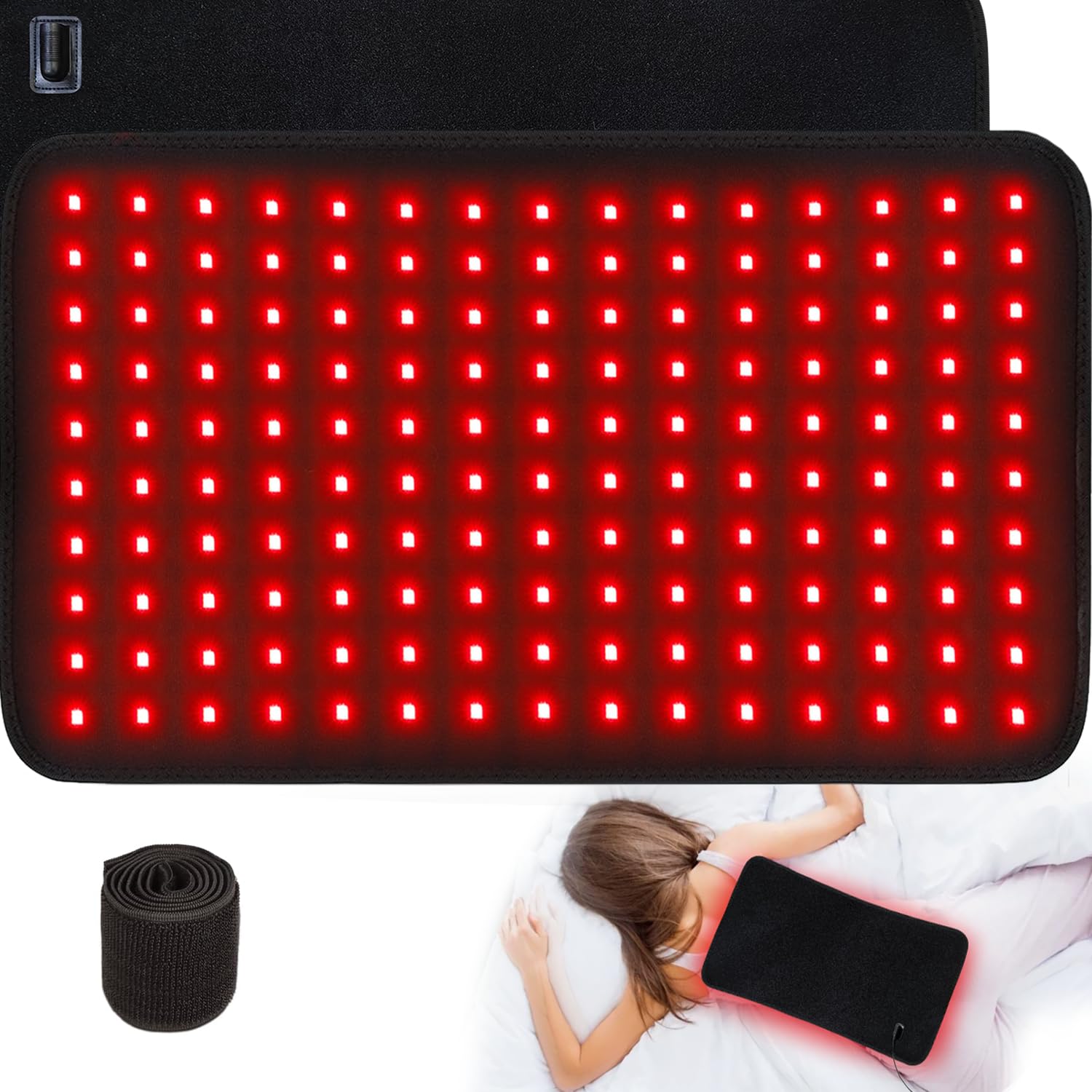 bonodave red light therapy pad XL covering the back for broad relief