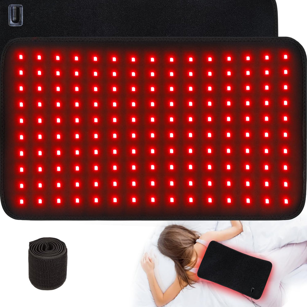 bonodave red light therapy pad XL covering the back for broad relief