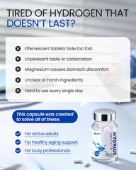 bonsanpharmaceutical hydrogen capsules bottle side view for easy two-per-day use.