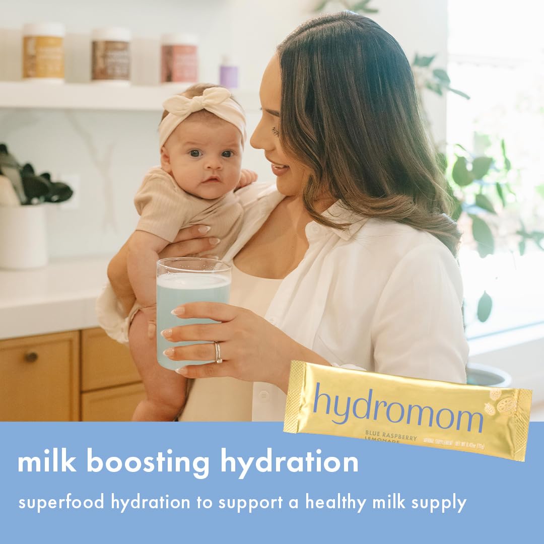 Hydration-focused Boobie Hydromom vegan, non-GMO, gluten-free packet for mom life.