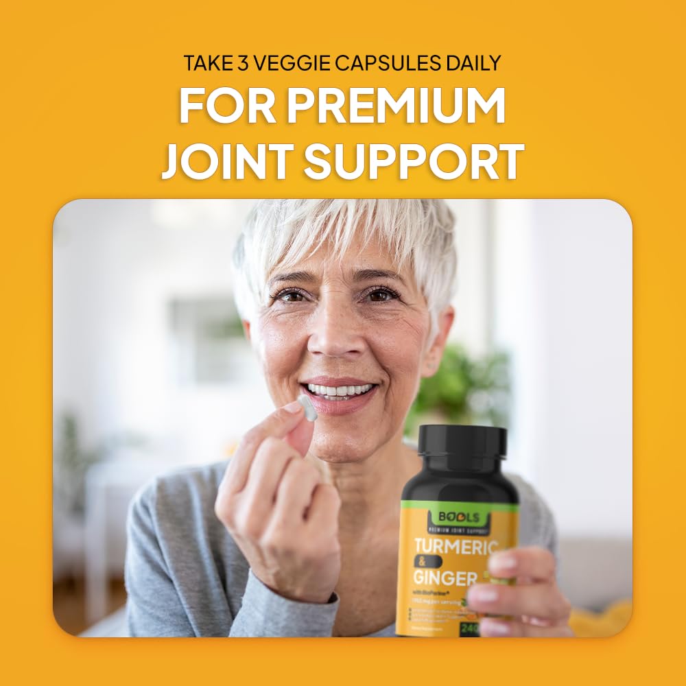 Bools Turmeric Curcumin capsules array communicates capsule form for daily use.