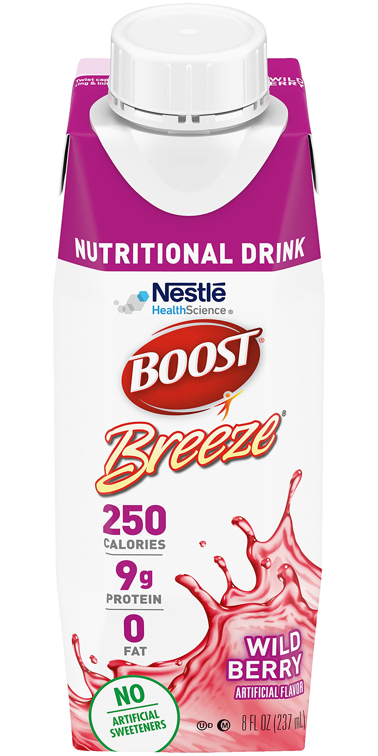 BOOST Breeze Wildberry liquid texture conveys smooth, lactose-friendly refreshment