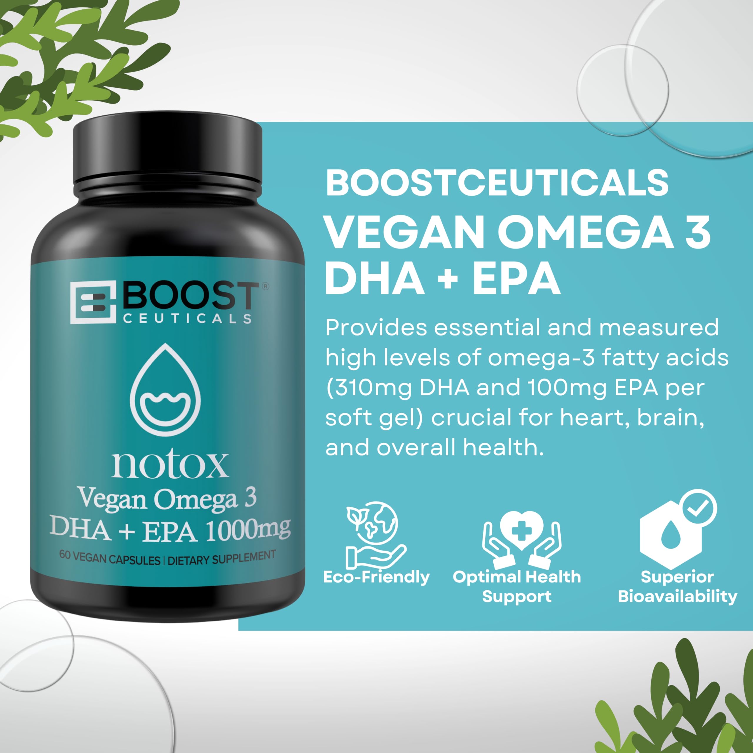 BoostCeuticals algae oil dha-epa enhances daily absorption with no fishy aftertaste.