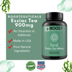 BoostCeuticals Essiac capsules bottle pour illustrating easy daily use.