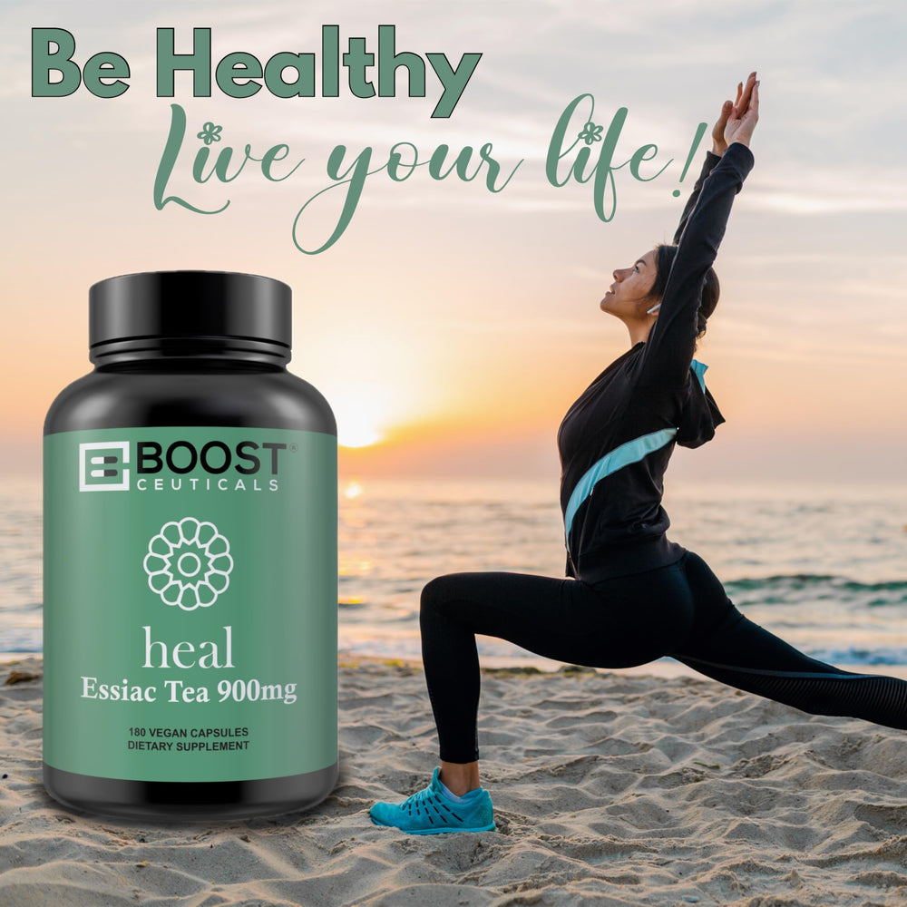BoostCeuticals Essiac capsules daily dosage chart aids routine planning.