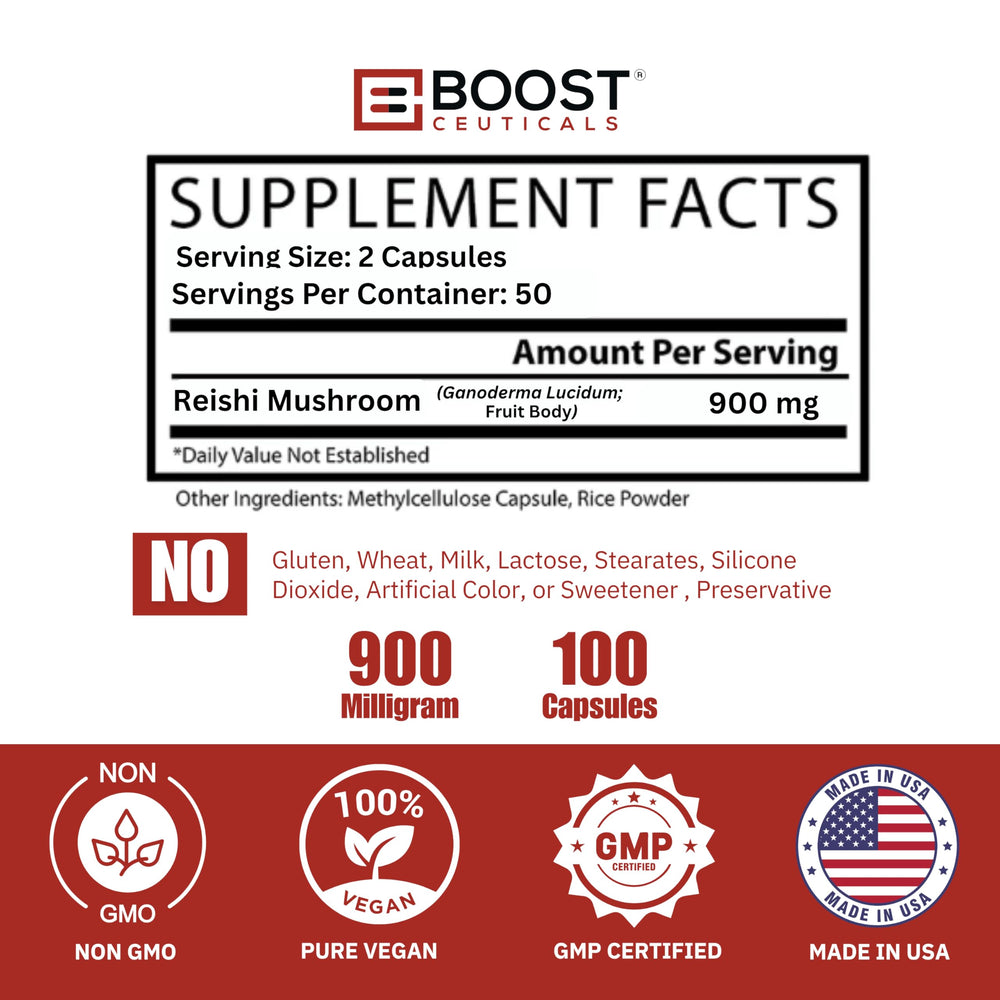 BoostCeuticals Ganoderma lucidum capsules on retail shelf indicate trusted formulation