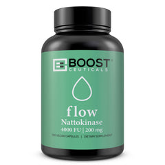 BoostCeuticals nattokinase 4000 FU capsule close-up, vegan clean-label formula.