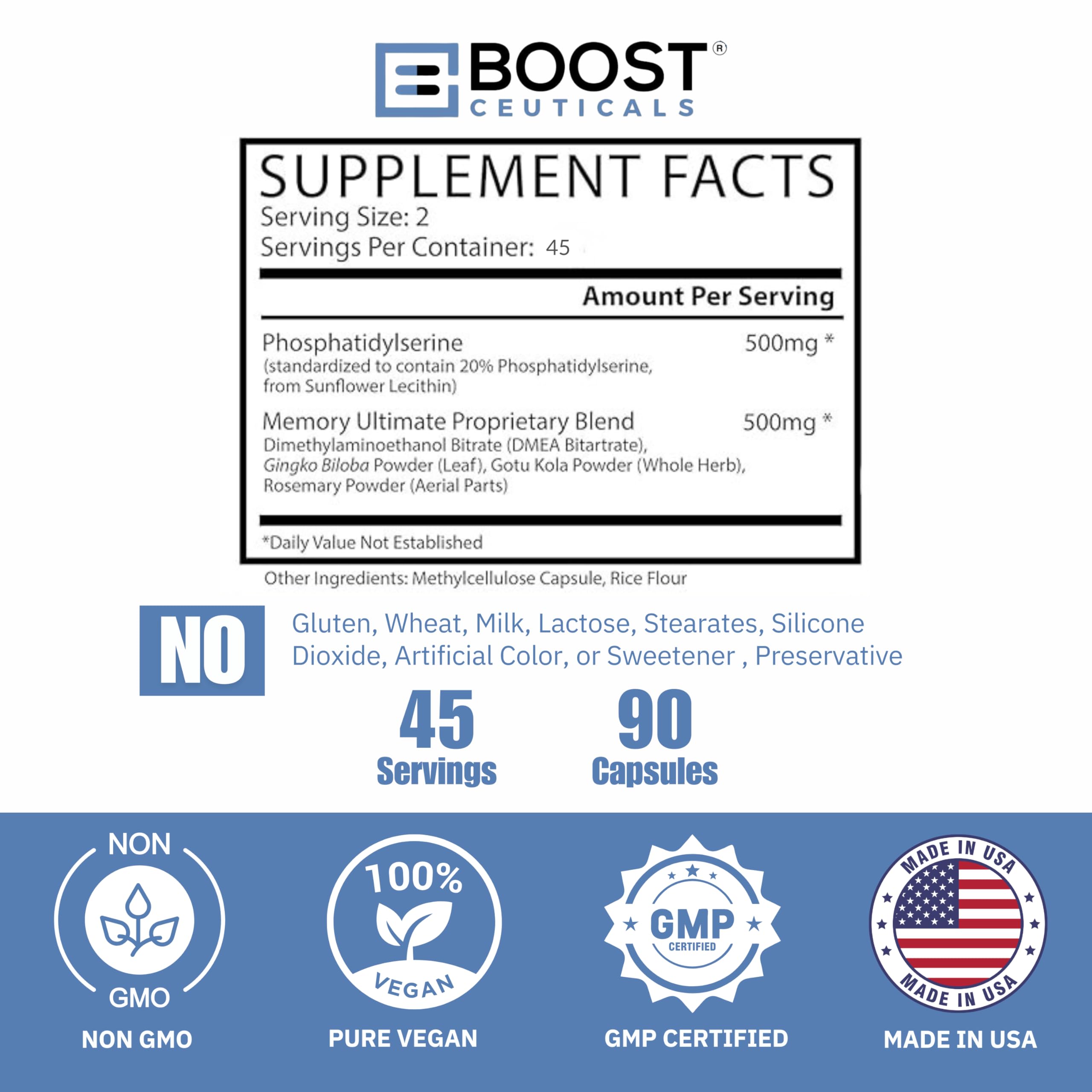 BoostCeuticals vegan capsules close-up with clean-label packaging.