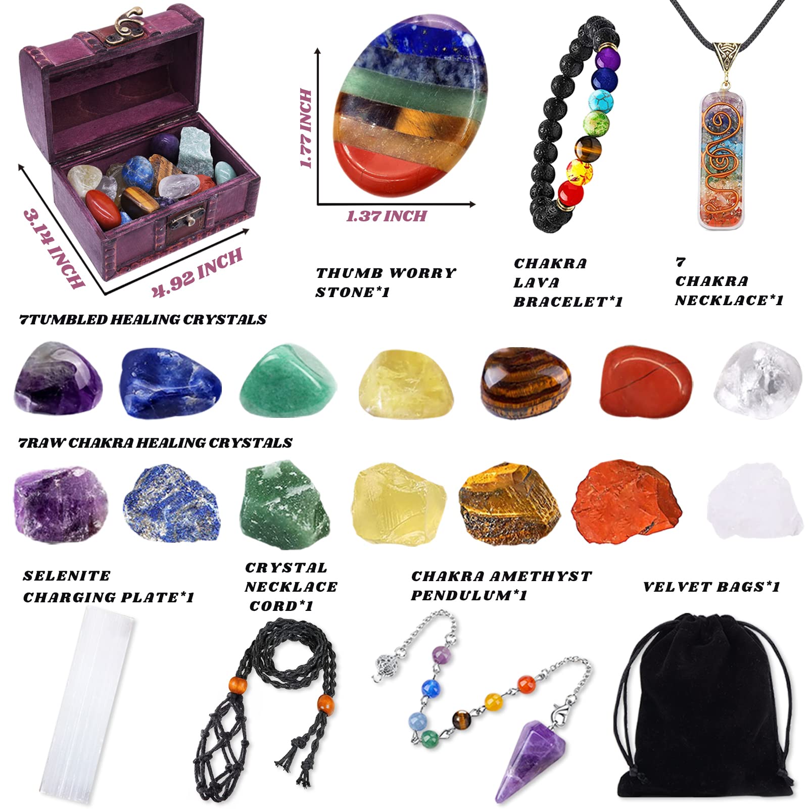 BORAMDO tumbled chakra stones with polished surfaces enhance focus during practice.