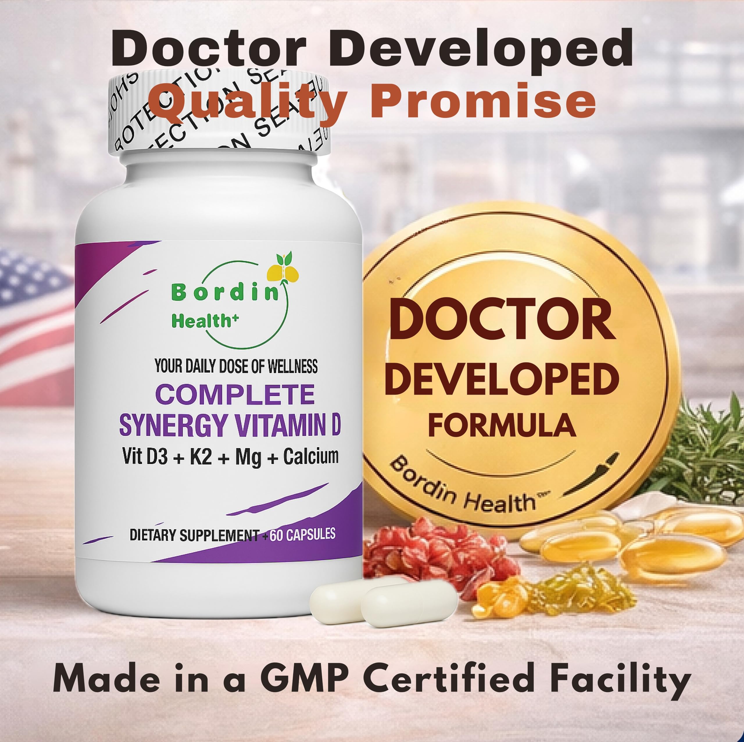 Bordin Health bottle with capsules ready for daily use