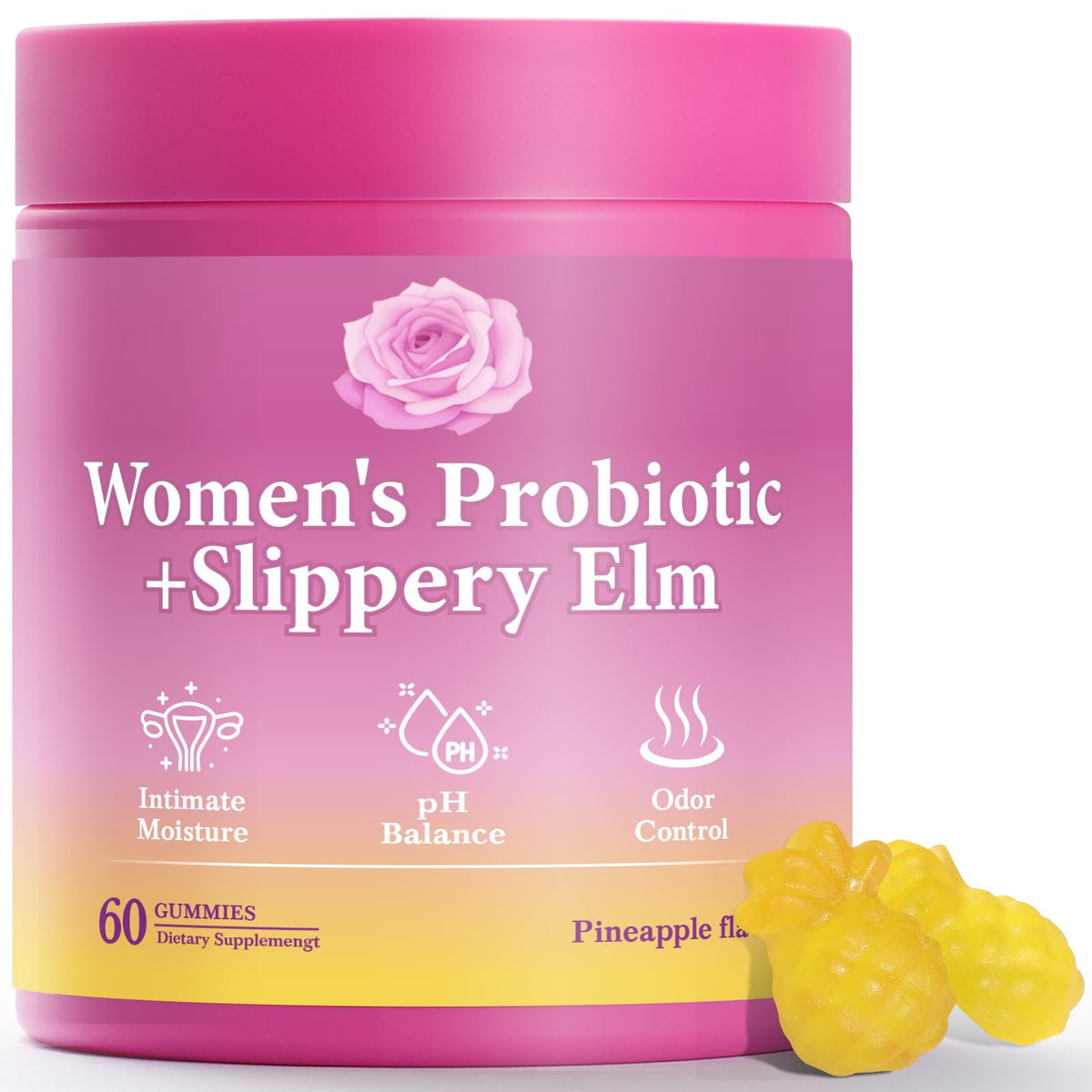 BOSNETHUINH bottle with pineapple gummies supporting daily feminine balance and easy routine