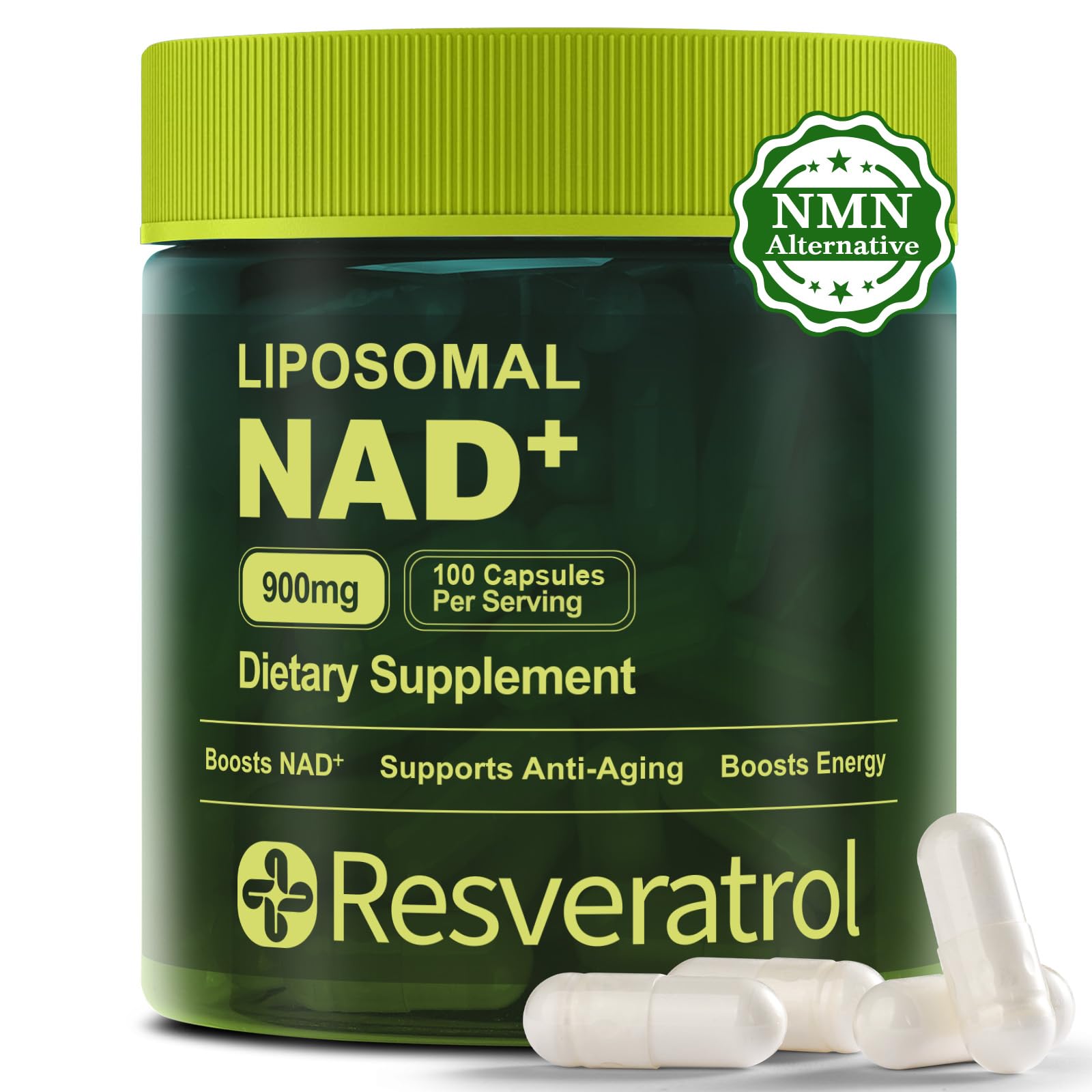 BOSNETHUINH NAD+ bottle label shows formula and purity for trust.