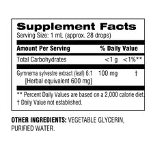 Botanic Choice Gymnema Sylvestre label noting alcohol-free formula for clean daily use.