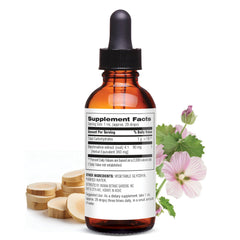 Botanic Choice marshmallow root liquid extract dropper provides subtle respiratory support.
